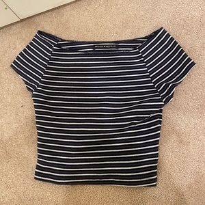 Stripped Off The Shoulder Brandy Melville Crop Top